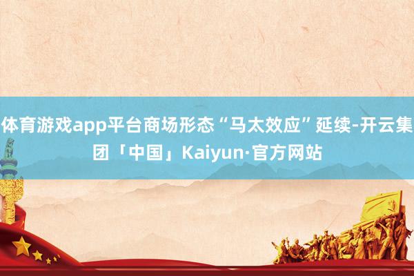 体育游戏app平台商场形态“马太效应”延续-开云集团「中国」Kaiyun·官方网站