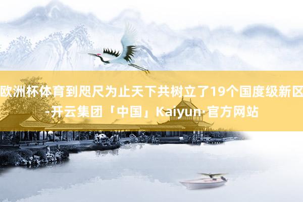 欧洲杯体育到咫尺为止天下共树立了19个国度级新区-开云集团「中国」Kaiyun·官方网站