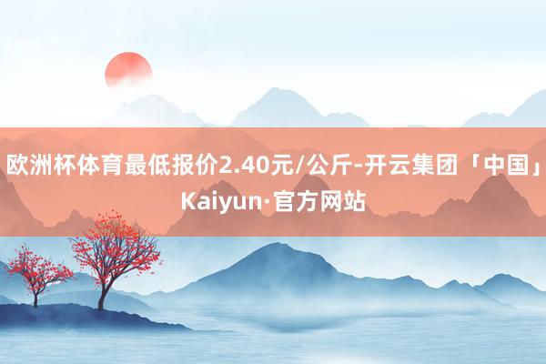 欧洲杯体育最低报价2.40元/公斤-开云集团「中国」Kaiyun·官方网站