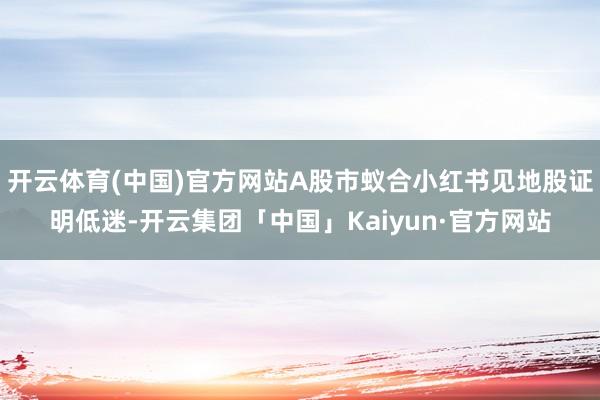 开云体育(中国)官方网站A股市蚁合小红书见地股证明低迷-开云集团「中国」Kaiyun·官方网站